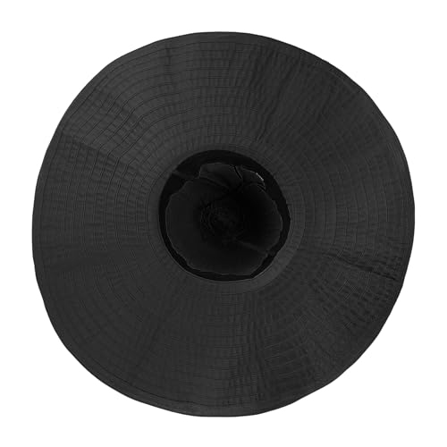 Women's Super Wide Brim Sun Hat - Extra Large Floppy Beach Bucket Hat, Foldable Summer Sun Protection Outdoor Travel Cap - color: Black