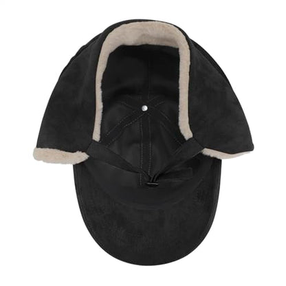 Women Winter Waterproof Earflap Trapper Hats Hunting Ski Hat Sherpa Baseball Cap Ear Flap Fashion Cap Aviator Hat - color: Black