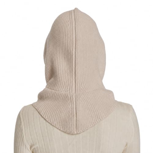Knit Balaclava for Women Winter Hats Ski Mask Face Cover Neck Warmer - color: Beige