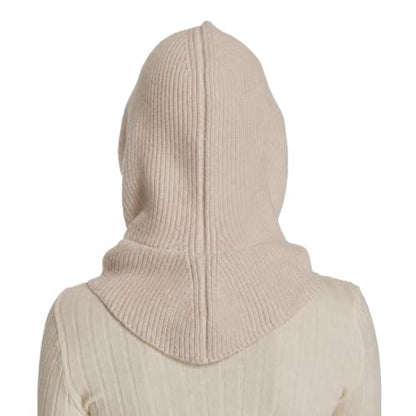 Knit Balaclava for Women Winter Hats Ski Mask Face Cover Neck Warmer - color: Beige