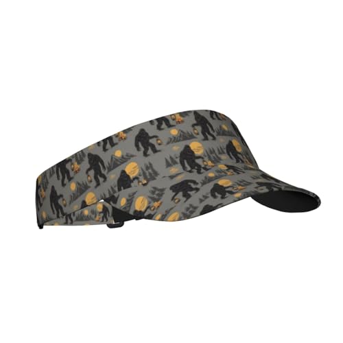 Sports Sun Visor Hat for Men Women, Adjustable Breathable Golf Tennis Cap - color: Bigfoot