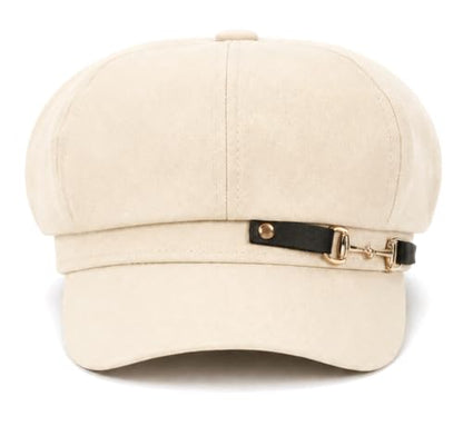 Beret Hat for Women Newsboy Hat Baker Boy Cap y2k Hat - color: Beige