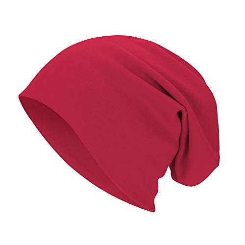 Unisex Slouchy Beanie Cotton Lightweight Beanie Hat Skull Cap Night Sleep Hat Hip-Hop Hat - color: A Red