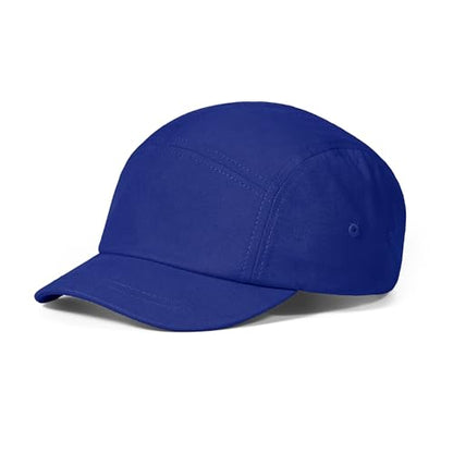 Croogo 5 Panel Short Brim Cotton Baseball Cap Adjustable Hat for Men - color: Royalblue