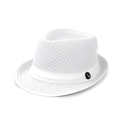 The Hat Depot Light Weight Classic Soft Cool Mesh Crushable Fedora hat - color: White, size: Small-Medium