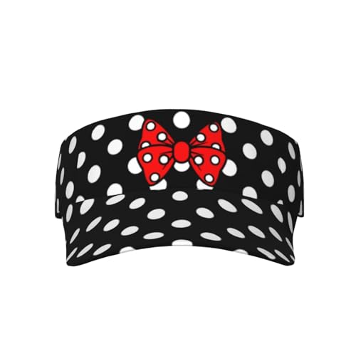 Visor Cap Funny Sun Hat for Women Men Teens for for Sports, Beach, Tennis, Golf, Running & Hiking - color: Black and White Polka Dot