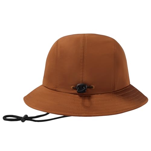 BASSDASH UPF50+ Fishing Bucket Hat for Men Women Lightweight Water Resistant Packable Outdoor Summer Sun Hats FH13 - color: Caramel Brown