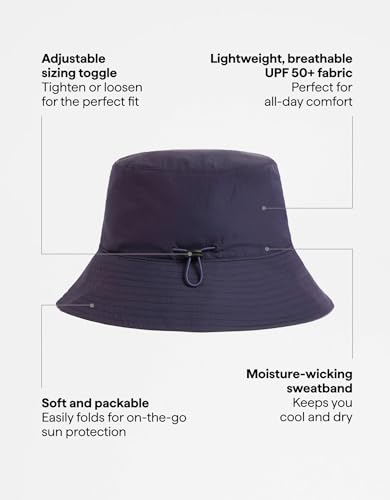 Solbari Unisex Bondi Bucket Hat UPF 50+ - color: Navy, size: Small-Medium