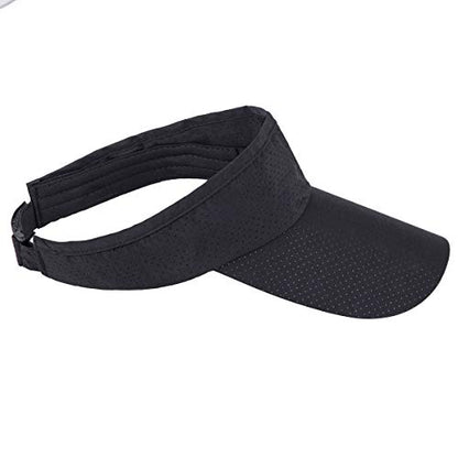 Sportmusies Extra Long Brim Quick Dry Sun Sport Visors Hat - color: Black