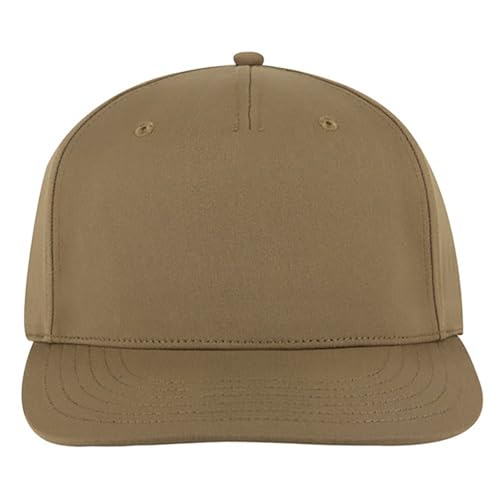 Ashen Fane Polyester Pro Style Structured High Profile Semi-Curved Bill Adjustable Snapback Hat - color: 5p - Coyote Brown