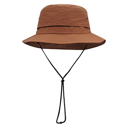Croogo Sun Hats for Women UV Protection Summer Bucket Hat Waterproof Packable Fishing Hats Wide Brim Hiking Hat Gardening Hat - color: Afh02-brick Red