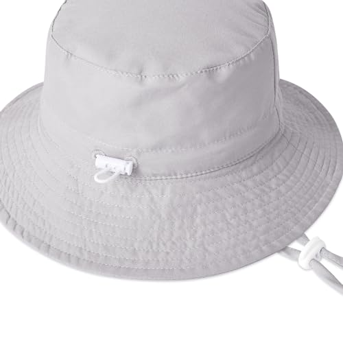 Baby Toddler Sun Hat,Kids Summer UPF 50+ Foldable Beach Bucket Hat for Boys Girls Children - color: Grey & Army Green 2pcs, size: 2-4T