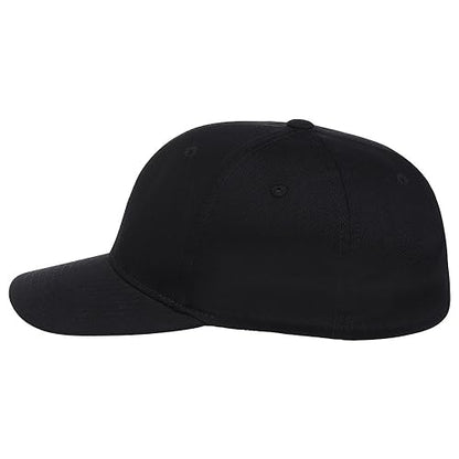 Lids Blank All Star Classic Structured Stretch Fitted Baseball Cap – Curved Bill Hat for Men and Women - color: Black, size: Small-Medium