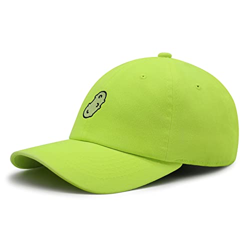 JPAK Pickle Premium Dad Hat Embroidered Cotton Baseball Cap Dill Juice - color: Neon Yellow