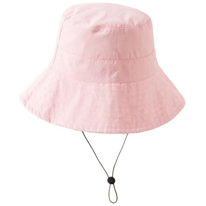 Lightweight Soft Women's Sun Hat, Floral Print UPF50+ UV Protection Bucket Hat, Foldable Portable, for Beach Vacation - color: Pink