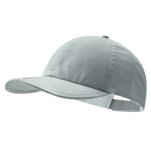 Clakllie Quick Dry 5 Panel Cap for Men Summer Folding Outdoor Hat Breathable Baseball Cap Unstructured Running Hiking Hats - color: Cduk-bssq2582-grey