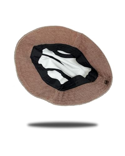 Women Denim Bucket Hat Brim with Floral Foldable Versatile Cap - color: Coffee