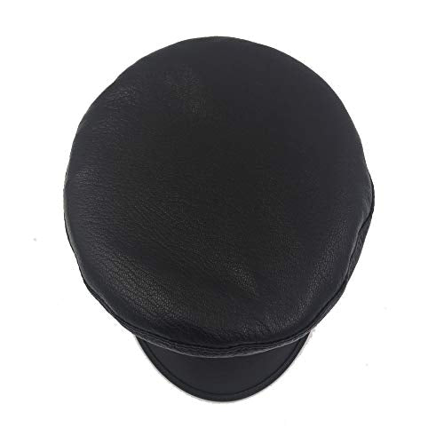 Leather Fiddler Cap Biker Cap Greek Fisherman Unisex Style - size: Medium