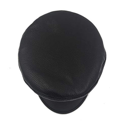 Leather Fiddler Cap Biker Cap Greek Fisherman Unisex Style - size: Large