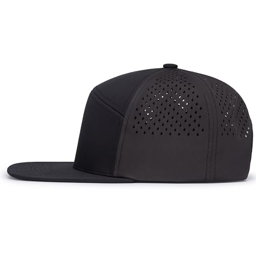 Pacific Headwear Perforated 6-Panel Arch Cap - color: Black