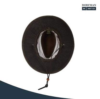 Dorfman Pacific Co. Men's Weathered Cotton Big Brim with Mesh - size: X-Large