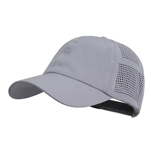 HH HOFNEN Women Quick Drying Baseball Cap Sun Hat Unstructured Golf Hat - color: #1 Light Gray