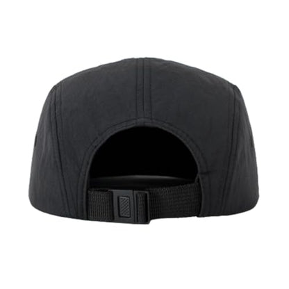 5 Panel Running Hat Waterproof Nylon Sun Hat Quick Dry Plain Baseball Cap for Men Women - color: Black