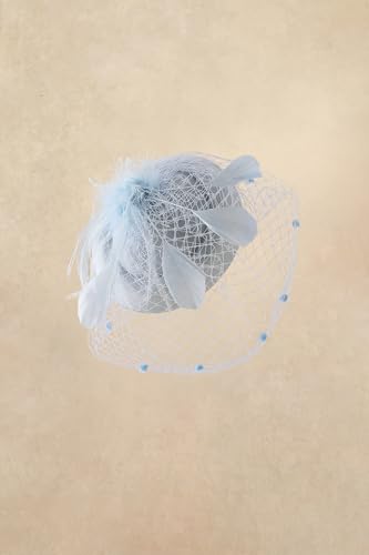BABEYOND Fascinators Hats for Women Tea Party Pillbox Derby Wedding Hat - color: Light Blue