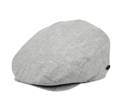 Men's Linen Flat Ivy Gatsby Summer Newsboy Hats - color: Light Grey, size: Large-X-Large