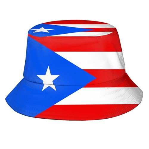 Trendy Bucket Hat - Comfortable Packable Sun Beach Hat for Women Men, Perfect for Outdoor Activities Travel Hiking - color: Puerto Rico Flag 3