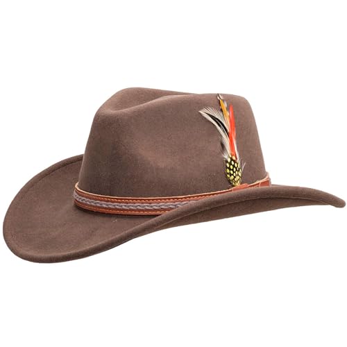 Outback Trading Unisex Adult's High Country Durable Wool Western Cowboy Hat with Brim Lock - color: Serpent, size: X-Large