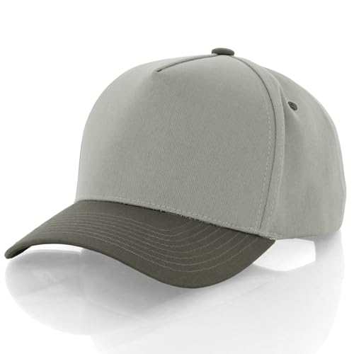 Daxton Men Original Trucker Hat Cotton Twill with Adjustable Snapback 5 Panel A-Frame Cap - color: 2 Pack - All Black, Sage Olive