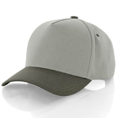 Daxton Men Original Trucker Hat Cotton Twill with Adjustable Snapback 5 Panel A-Frame Cap - color: 2 Pack - All Black, Sage Olive