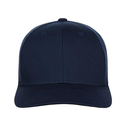 Lids Blank All Star Classic Structured Stretch Fitted Baseball Cap – Curved Bill Hat for Men and Women - color: Navy, size: Large-X-Large