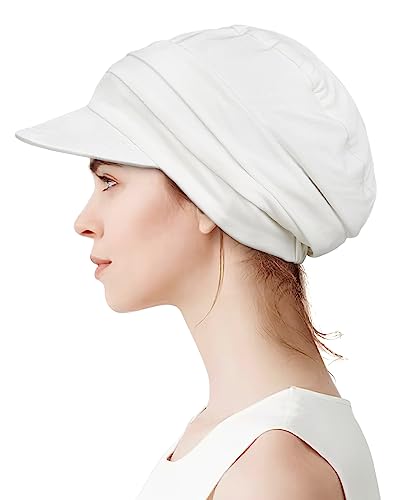 Alnorm Super Soft Breathable Viscose Slouch Hat Oversized Baseball Cap for Women - color: Off-white