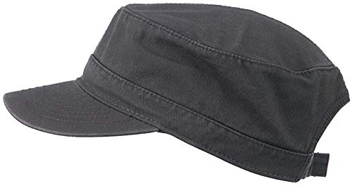 Ashen Fane Superior Garment Washed Cotton Twill Adjustable Army Cap - color: Charcoal Gray