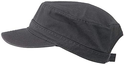 Ashen Fane Superior Garment Washed Cotton Twill Adjustable Army Cap - color: Charcoal Gray