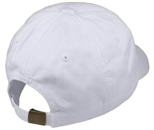 Gelante Cotton Twill Washed Unstructure Baseball Cap - Adjustable Blank Hat for Men Women - Wholesale Bulk Lot of 6 Pack - color: Solid White