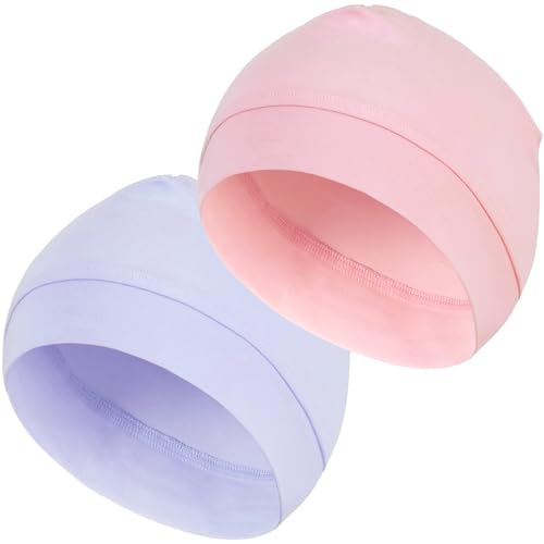100% Cotton Skull Caps for Men Women, Sleeping Cap Beanie for Locs - color: Set O