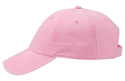 OTTO Garment Washed Pigment Dyed Cotton Twill 6 Panel Low Profile Dad Hat - color: Pink