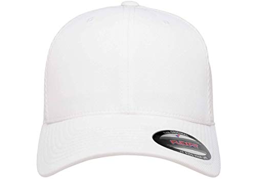 Flexfit Unisex Mesh Fitted 2-Tone Trucker Hat, One Size - color: White, size: Small-Medium