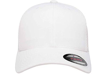 Flexfit Unisex Mesh Fitted 2-Tone Trucker Hat, One Size - color: White, size: Small-Medium