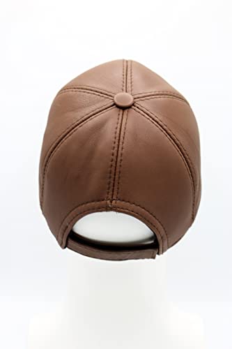 Genuine Leather Unisex Baseball Cap - color: Brown
