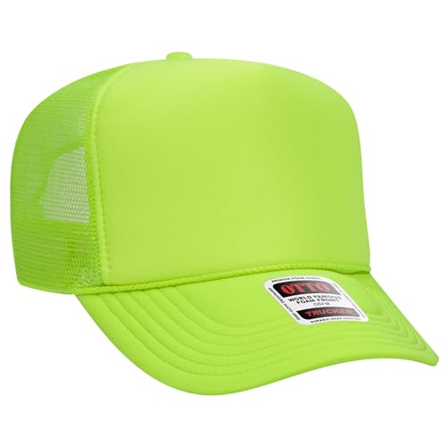 BROTHER TRUCKERS The World's Greatest Neon Colored Trucker Hat Blanks - Wholesale Bulk Unisex Snapback Hats - color: Neon Green Poly