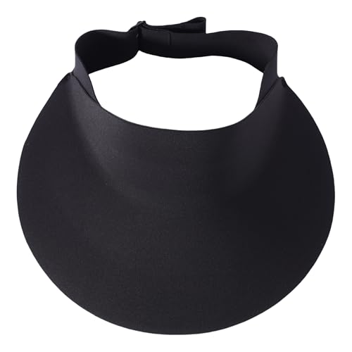 Connectyle Sun Visors for Women Wide Brim Sun Protection Beach Hat UPF 50+ Sport Visors Summer Adjustable Tennis Golf Visor - color: Black