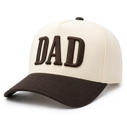 Dad Hats for Men, Vintage Two Tone Hat, New Dad Gifts for Husband, Fathers Day Birthday Gifts from Daughter Son Wife - color: Brown