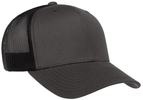 L2K Classics Plain Trucker Mesh Cap Baseball Cap - Mens Hats Trucker Hats for Men - color: Charcoal/Black