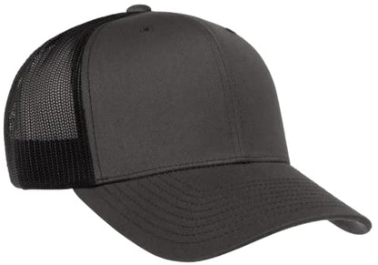 L2K Classics Plain Trucker Mesh Cap Baseball Cap - Mens Hats Trucker Hats for Men - color: Charcoal/Black