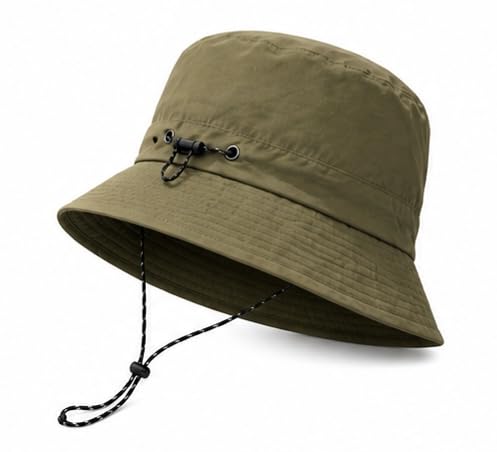 Packable Outdoor Bucket Hat – Lightweight Waterproof Quick-Dry Sun Hat for Hiking & Fishing - color: Green