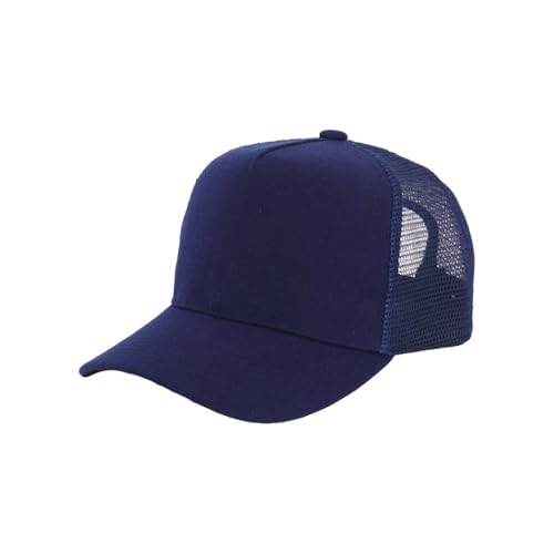 ZH 12 Pack Seamless Mesh Back Baseball Caps, 5 Panel Trucker Hats Bulk for Men and Women，Blank Caps - color: Navy